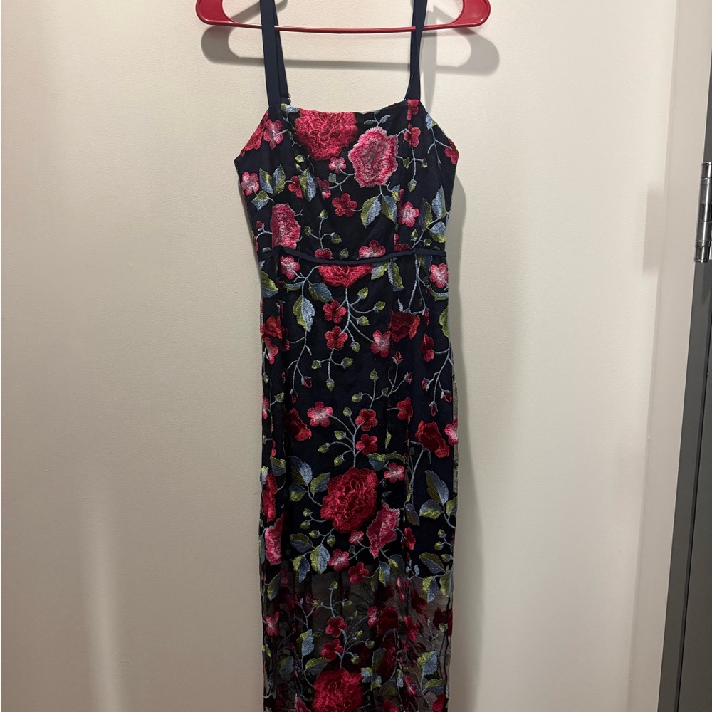 Sam Edelman Floral Midi Dress - Black and Red
